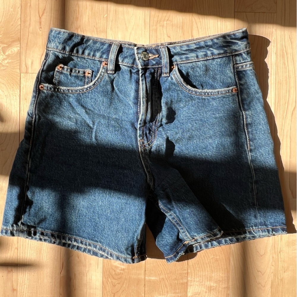 Zara New Classic Blue Denim Shorts